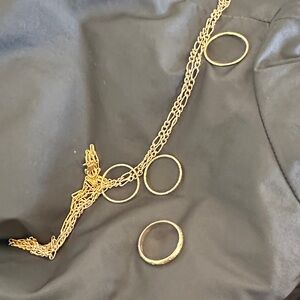 Gold Filled Dainty Rings and Bracelet Set